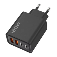 Chargeur 4 ports, câble de charge rapide, adaptateur, 2 USB et 2 Type-C, fonction PD, chargeur mural pour Samsung, iPhone, Xiaomi