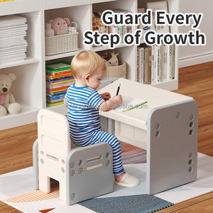 Modo de elevación ajustable en altura de plástico, mesa de bloques de construcción multifuncional y mesa de dibujo, mesa y sillas para niños - Product Image 1