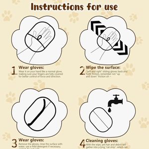 Pet Grooming <b>Cat</b> Hair Removal Glove <b>for</b> <b>Clothes</b> Bed Mat Sofa Pet Hair Remover Glove Pet Massage Cleaning Deshedding Glove - Product Image 3