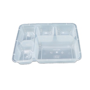 18535 Take out Food Container Packaging 1000ml Disposable Plastic 5-grid food box