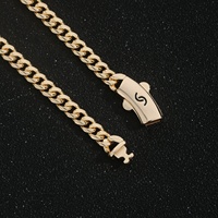Ensemble collier et bracelet maille cubaine en laiton plaqué or 14 carats, style minimaliste hip-hop, pour hommes et femmes, idéal pour cadeau ou mariage