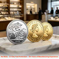 Moneda Conmemorativa Moderna de Caballero Vintage de 1959 con Relieve 3D, Bañada en Oro y Plata Antiguos con UV, Personalizable