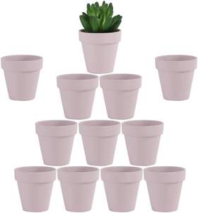 Macetas de Terracota Rosa de 2.5 Pulgadas con Orificios de Drenaje, Ecológicas, Duraderas, Pequeñas, Mini Macetas de Cerámica para Cactus y Flores - Product Image 1