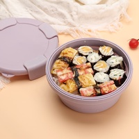 Boîte à lunch pliable en silicone, étanche, compatible micro-ondes et congélateur, récipient de stockage alimentaire bento pour le bureau, l'école et la préparation des repas