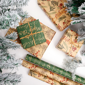 High Quality Manufacturer 80g Christmas Party Dot Print Flower Kraft <b>Paper</b> 43*300 cm for Custom Wrapping <b>Paper</b> - Product Image 5