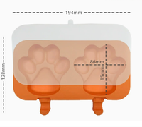 Kit de fabrication de glaces maison Patte de Chat, moule en silicone de qualité alimentaire réutilisable et écologique avec couvercle et ensemble de bâtonnets, logo imprimé, sûr