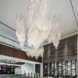 Lámpara de Araña Contemporánea y Elegante de Acero Inoxidable con Cristales K9 Cuadrados Pequeños, Personalizable, LED E26, Luz Blanca Cálida, para Sala de Estar, Vestíbulo o Recibidor - Product Image 1