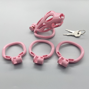 YPM <span class=keywords><strong>cabeza</strong></span> de leopardo impresión 3D jaula para pene dispositivos de castidad masculina jaulas de bloqueo de pene jaula de castidad de resina para hombres - Product Image 4
