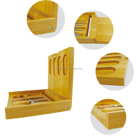 Meilleures ventes : Ensemble de planches à fromage classiques rectangulaires en bambou à 4 couteaux, design pliable avec couvercle rabattable, gravure laser personnalisable