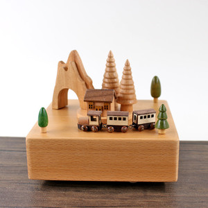 Factory Various Custom Song Smart Carousel Toy Train Christmas Decoration Wooden Music Box