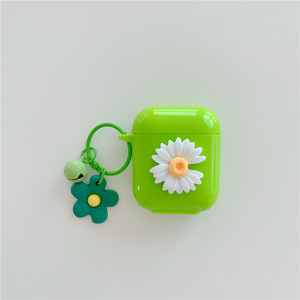 Verde Color caramelo duro Eva crisantemo auricular caso de carga para los <span class=keywords><strong>Airpods</strong></span> con llavero - Product Image 6