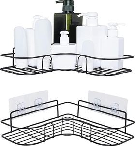 <b>Bathroom</b> Kitchen Punch Corner Frame Shower Shelf Shampoo Storage Rack Holder with Suction Cup <b>Bathroom</b> Accessories - Product Image 2