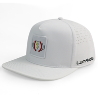 Casquette à visière plate 5 panneaux HS46 OEM personnalisée en PVC, imperméable, découpée au laser, respirante, pour sports de plein air, kayak et randonnée