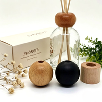 Bouchons en bois populaires à ouverture rabattable pour flacons de parfum désodorisants, fermetures et bouchons de bouteilles en bois de forme personnalisée