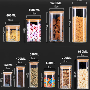 Nhà máy bán 12 miếng thủy tinh gia vị <span class=keywords><strong>Jar</strong></span> lọ thủy tinh đặt cho vuông Gia vị lọ thủy tinh bộ với tre kín nắp đậy - Product Image 5