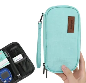 Pochette pour diabétique portable isolée personnalisée, étui de voyage pour refroidisseur d'insuline avec 2 packs de glace