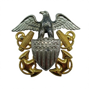 Épingle en argent sterling pour badge d'insigne de casquette de service de bureau US N, 2,5 pouces x 2,5 pouces - Product Image 1