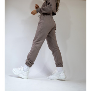 Taupe pantaloni da jogging a vita alta - Product Image 3