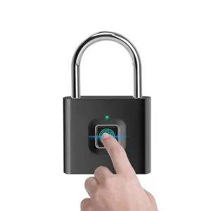 cabinet luggage padlocks waterproof battery Keyless biometric door locks safety automatic smart fingerprint padlock smart