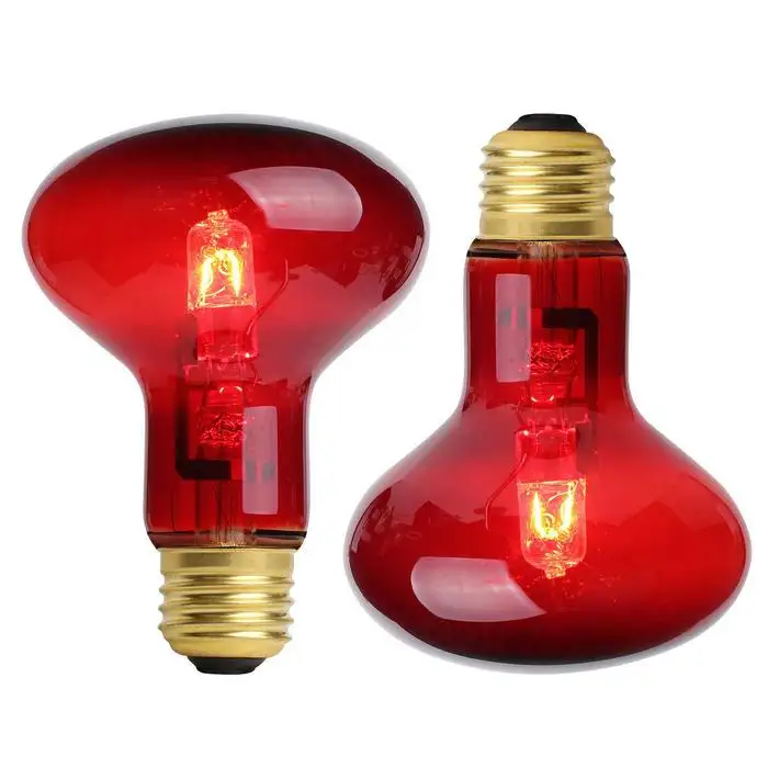 Kırmızı cam R95 R125 75W 100W 150W 175W 200W 250W kızılötesi Basking Spot ısı lambası ampul hayvanlar