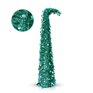 Albero di Natale Pieghevole Creativo con Collo Storto, Decorazione con <span class=keywords><strong>Glitter</strong></span> e Paillettes per Atmosfera Festiva - Product Image 2