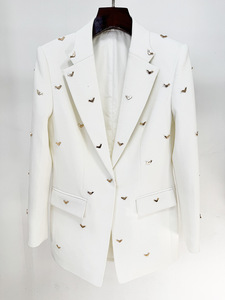 Nuova giacca Slim a manica lunga da donna con perline da donna con paillettes sfumate primaverili - Product Image 3