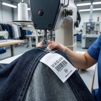 Étiquette RFID tissée pour blanchisserie, étiquette de lavage textile à coudre, autocollant UHF en tissu pour la vente au détail de vêtements