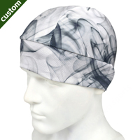 Bonnet personnalisé avec logo imprimé, doublure de casque, compression, motif vague Synaworld, en polyester respirant et ajustable pour le cyclisme et le ski en extérieur