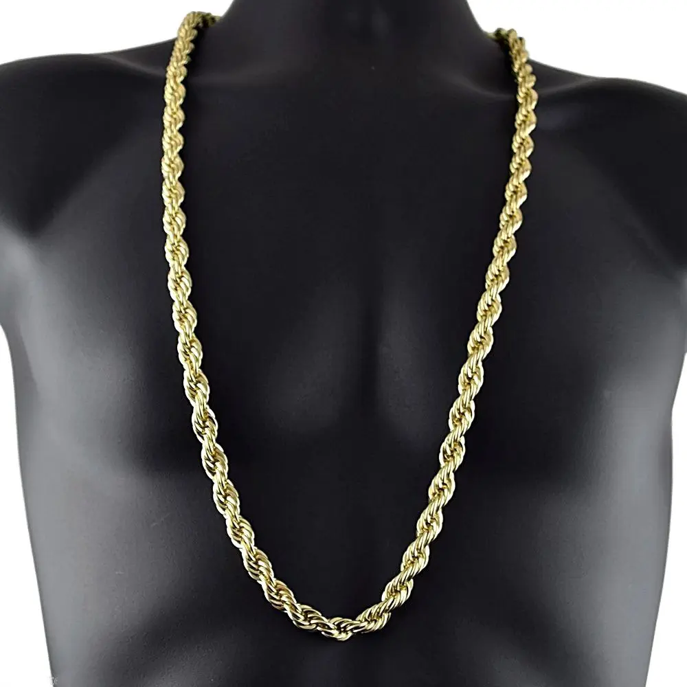 2023 New Europe And America Vintage Hip Hop Twisted Rope Fried Dough Twists 5mm Thick 76cm Long Fashion Chain