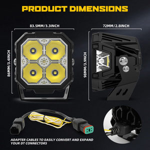 Projecteurs LED pour montants A <span class=keywords><strong>de</strong></span> 3 pouces 270 °   Projecteur latéral 384M <span class=keywords><strong>Spot</strong></span> Beam 25W LED pour Jeep Wrangler Bronco UTV ATV - Product Image 6
