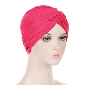 HZM-23269 femmes Stretch Twist Hair Wrap Turban Hat Cancer Chemo Beanie Cap Musulman Hat - Product Image 3