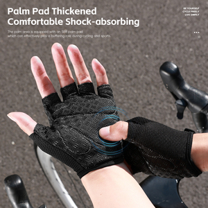 Guantes de Ciclismo WEST BIKING para Otoño y Primavera, Guantes Negros de Medio Dedo para Bicicleta de Montaña, Unisex, Transpirables, Antideslizantes - Product Image 4