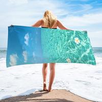 Motif d'impression personnalisé toutes saisons Serviette de surf de plage en microfibre douce à séchage rapide Sports de natation en plein air