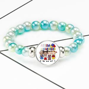 <strong>Autism</strong> <strong>Awareness</strong> Adjustable Crystal Beads Bracelet for Kids Free Shipping Puzzle <strong>Charm</strong> Fashion Gift - Product Image 4
