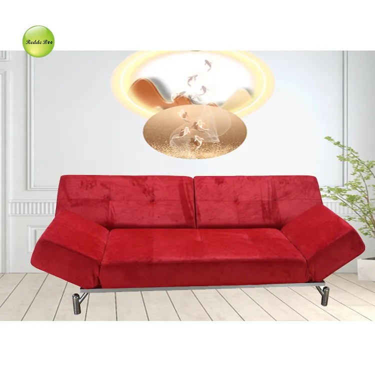 Redde Boo-sofá cama plegable de tela de diseño clásico, mueble rojo para sala de estar, B9201