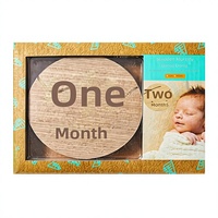 Accessoires photo pour étapes mensuelles de bébé 1-12 mois, cartes d'étapes en bois réversibles, script neutre, cadeau de naissance pour nouveau-né