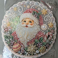 Kit de peinture diamant 5D en acrylique style européen Père Noël, avec perles, à coller à la main, pour décoration murale