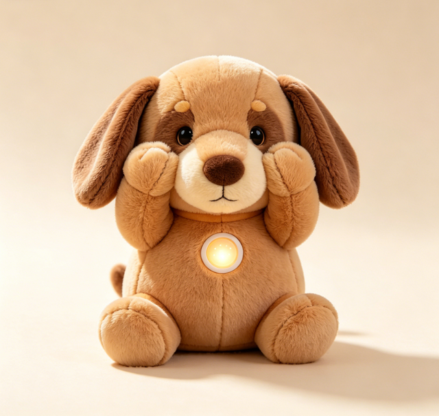 Interactive Hide Seek Dog Plush Toy Electric Swing Head Music Educational Stuffed Animal Baby Sleep Comfort Doll