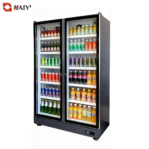 Enfriador de Bebidas Vertical para Supermercado, Refrigerador Doble para Bebidas, Gabinete Refrigerador para Supermercado - Product Image 1