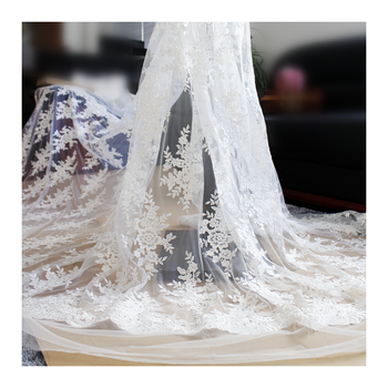 2018 Nigerian Lace Fabric for Wedding Dress | Premium African French Net &  Beaded Tulle