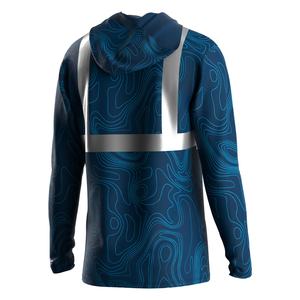 เสื้อฮู้ดดี้ตกปลาแบบมีแถบสะท้อนแสง UPF50+ แห้งเร็ว ระบายอากาศได้ดี ป้องกันแสงแดดทั้งกลางวันและกลางคืน สำหรับสวมใส่ได้ตลอดวัน - Product Image 3