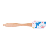 Spatule en silicone motif animal de dessin animé avec manche en bois, résistante à la chaleur et antiadhésive, idéale pour la pâtisserie, le mélange de crèmes et de confitures