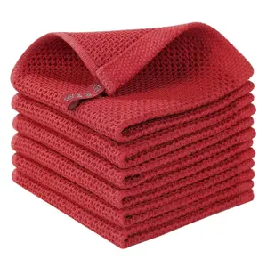 100% Cotton Strong Water Absorption plain Color Dish Cloth Waffle Weave Kitchen Towels Cheap Towel Cotton Towel Set