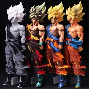 인기 애니메이션 DBZ SAIYAN 35cm 손오공 슈퍼 No 55 큰 손오공 SMSP 선물 만화 컬러 액션 피규어 PVC 컬렉션 모델 장난감