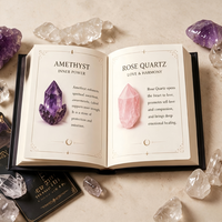 Jeu de cartes Oracle Tarot en papier d'art avec estampage à chaud personnalisé, livret journal, bordure couleur estampée à chaud, cartes Oracle Crystal Realm avec velours