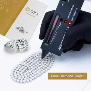 สร้อยคอเทนนิสโมอิสซาไนต์แบบสั่งทำพิเศษ เงินแท้ 925 ทอง 14K ทองคำขาว Messi Jewelry - Product Image 3