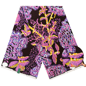 Véritable Motif en <span class=keywords><strong>Tissu</strong></span> Africain Imprimé, Grand Super Coton Ciré Scintillant <span class=keywords><strong>Pagne</strong></span> - Product Image 4