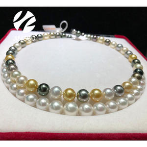 מסורתי טבעי צבע צורה עגולה גבוהה ברק למעלה איכות דרום ים פרל שרשרת - Product Image 5