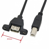 50cm 5 pines Mini USB macho a tipo USB 2,0 hembra Cable de extensión de montaje en panel con tornillos