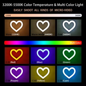 Ingrosso 19 pollici RGB cuore luce LED luci fotografia 60W Studio luce di riempimento con treppiede per Livestream - Product Image 5